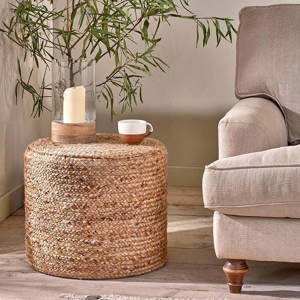 Nkuku Round Ondal Braided Hemp Side Table